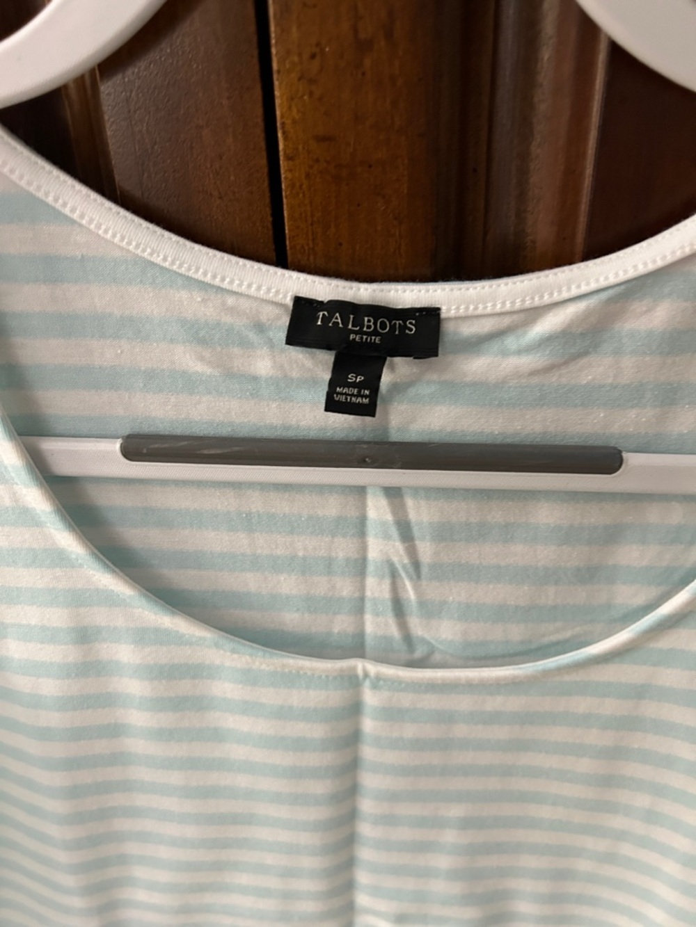 Talbots Aqua and White Striped Scoop Neck Tank - Picture 3 of 8